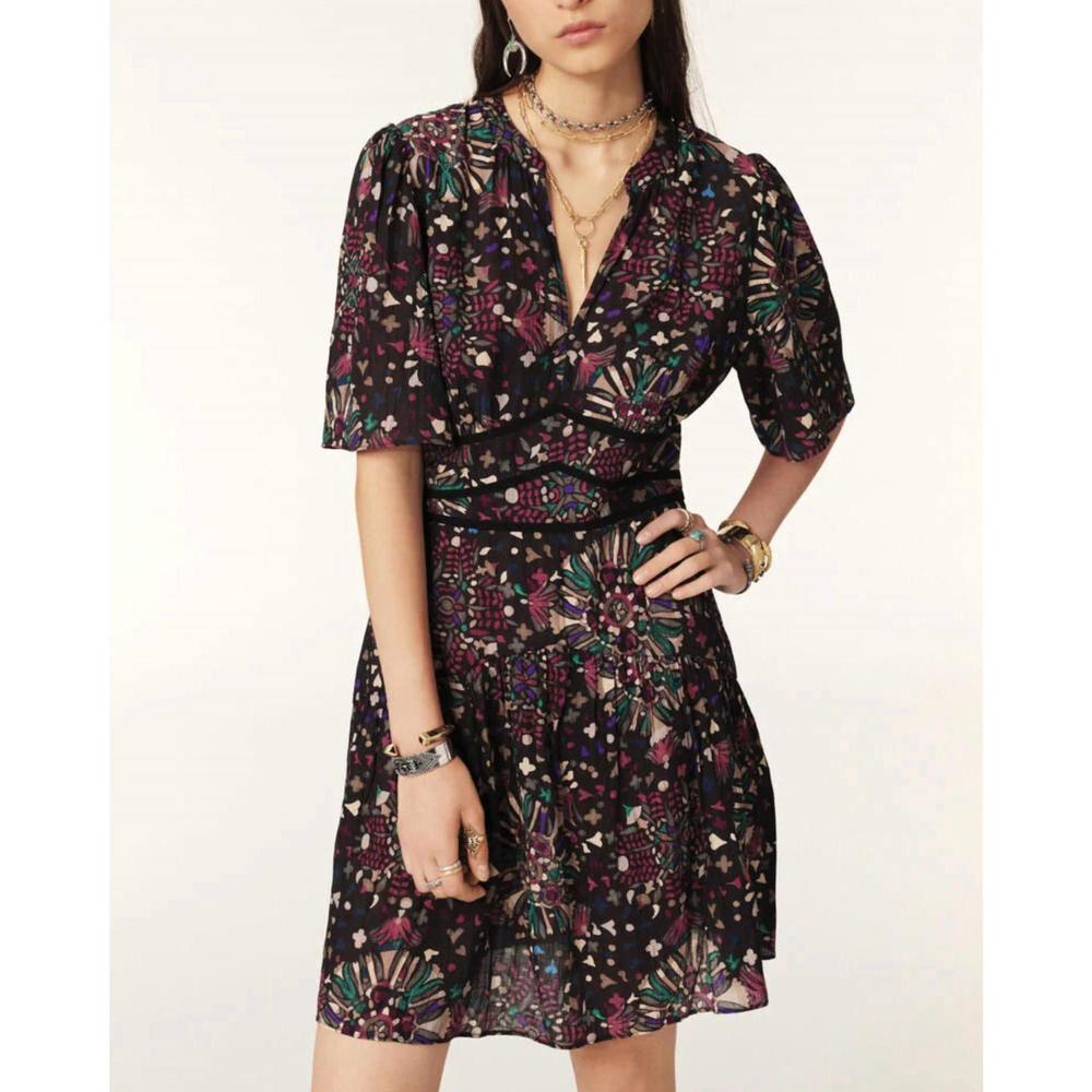 NEW BA&SH fidji mini dress in anthracite